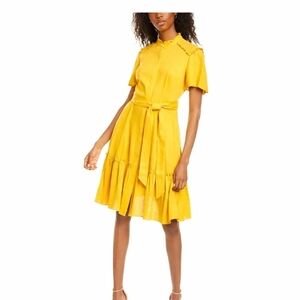 Donna Morgan Mustard Midi Dress